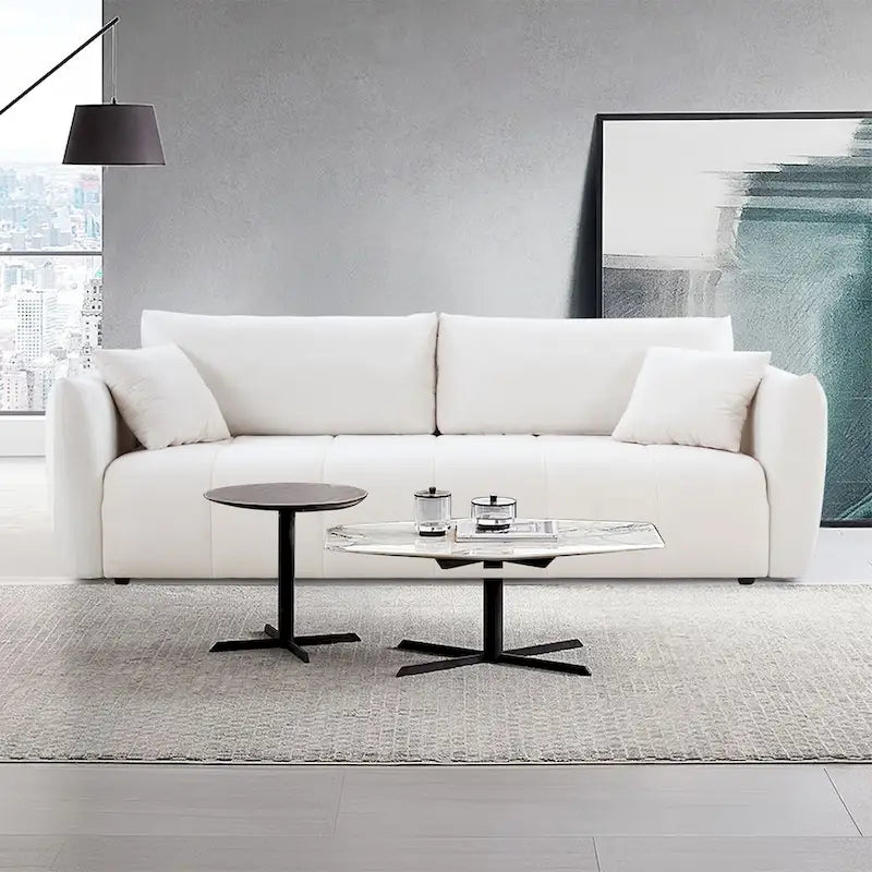 Canapé 3 places moderne en tissu rembourré de 85 pouces de large pour salon