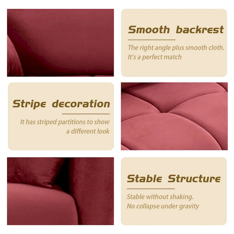 Canapé 3 places moderne en tissu rembourré de 85 pouces de large pour salon