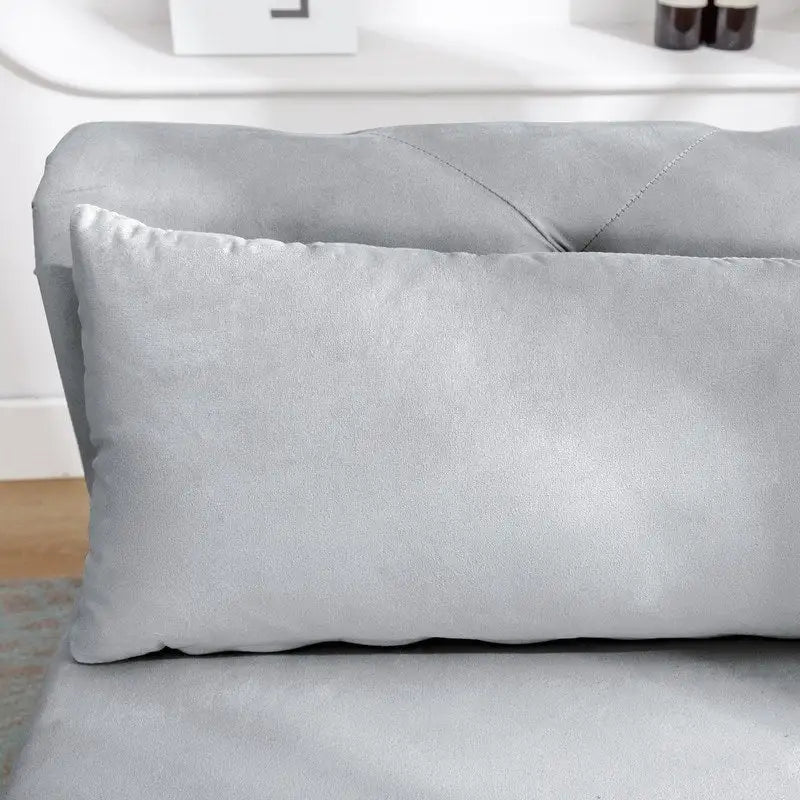 Chaise longue d'intérieur, fauteuil lounge en velours pour chambre à coucher avec rangement et coussin, chaise longue moderne rembourrée à accoudoirs arrondis