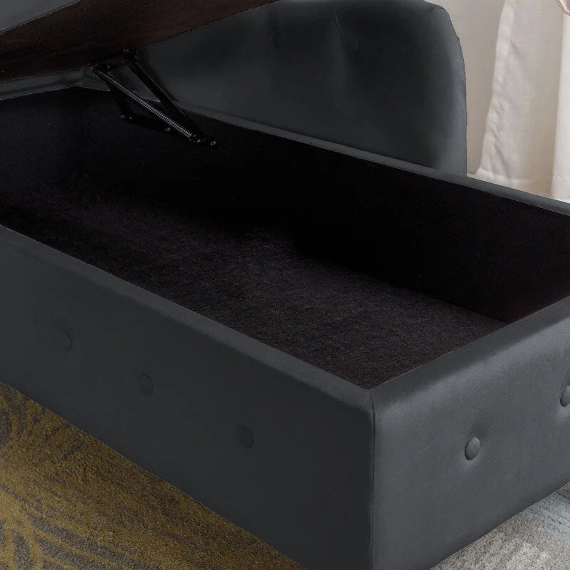 Chaise longue d'intérieur, fauteuil lounge en velours pour chambre à coucher avec rangement et coussin, chaise longue moderne rembourrée à accoudoirs arrondis