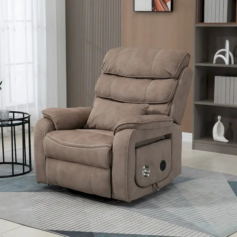 Fauteuil inclinable surdimensionné phare avec chargement sans fil, massage et chauffage