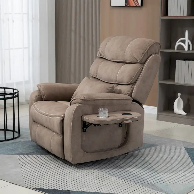 Fauteuil inclinable surdimensionné phare avec chargement sans fil, massage et chauffage