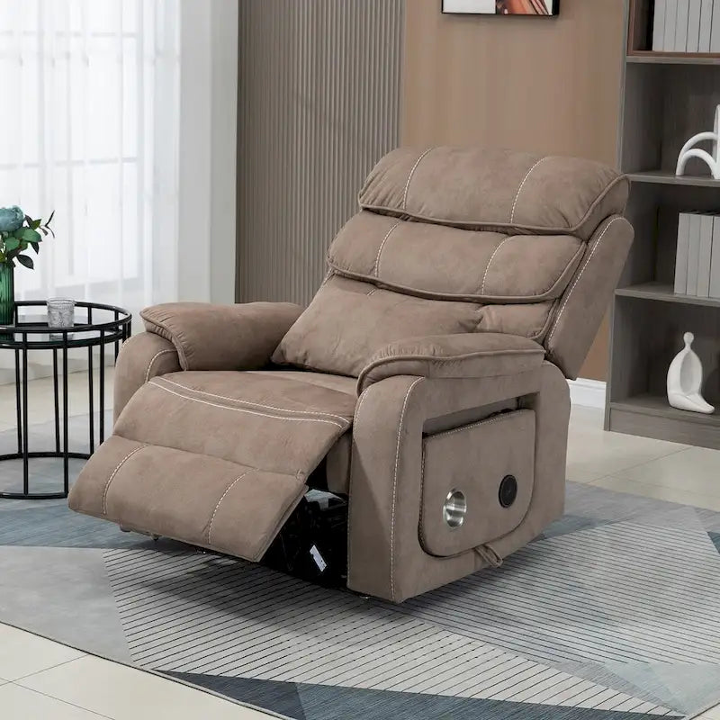 Fauteuil inclinable surdimensionné phare avec chargement sans fil, massage et chauffage