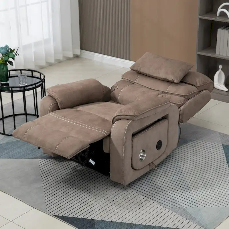 Fauteuil inclinable surdimensionné phare avec chargement sans fil, massage et chauffage