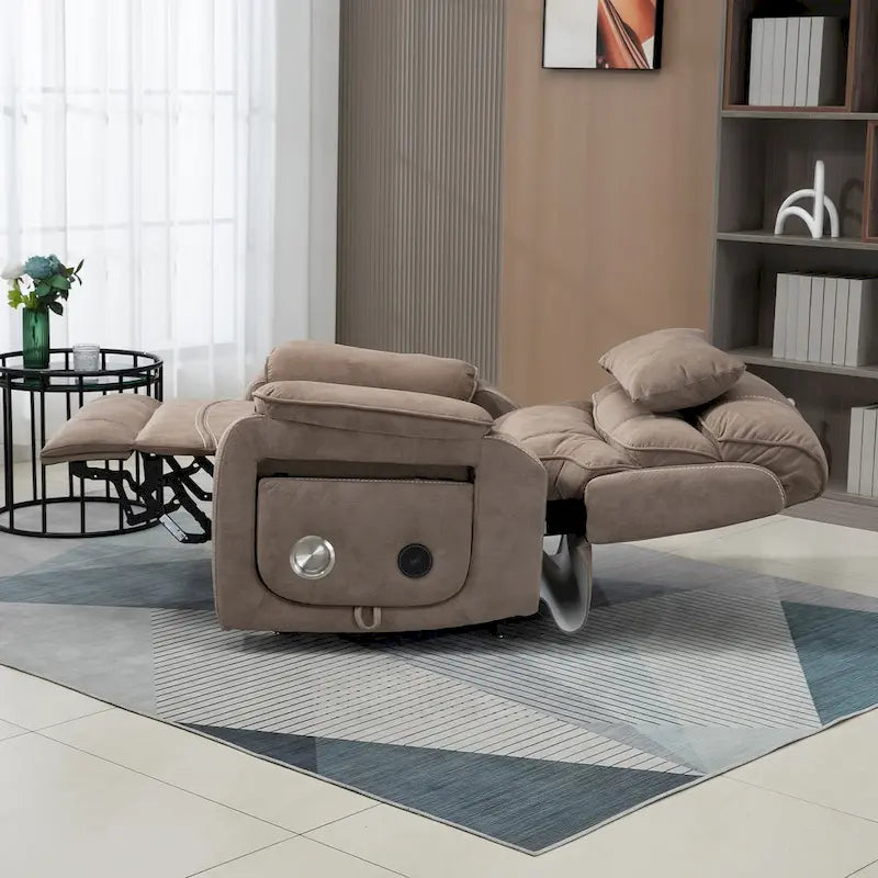 Fauteuil inclinable surdimensionné phare avec chargement sans fil, massage et chauffage