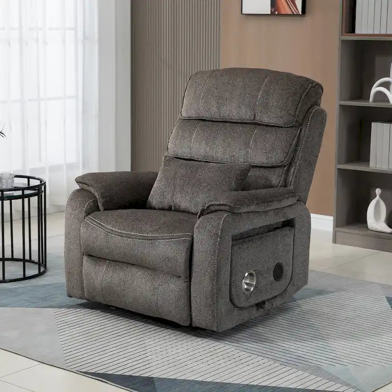 Fauteuil inclinable surdimensionné phare avec chargement sans fil, massage et chauffage