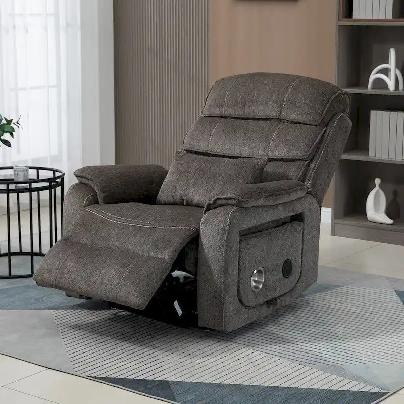 Fauteuil inclinable surdimensionné phare avec chargement sans fil, massage et chauffage