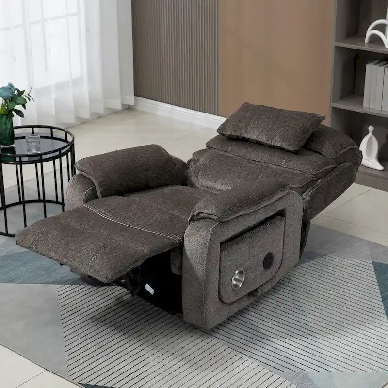 Fauteuil inclinable surdimensionné phare avec chargement sans fil, massage et chauffage