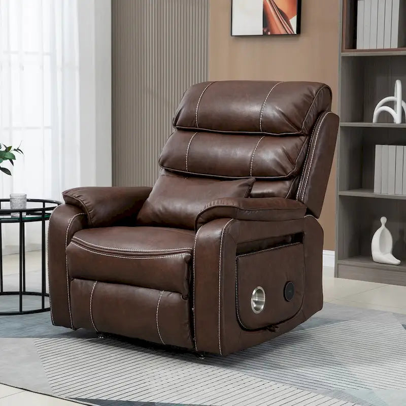 Fauteuil inclinable surdimensionné phare avec chargement sans fil, massage et chauffage