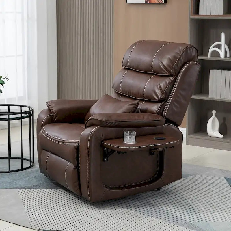 Fauteuil inclinable surdimensionné phare avec chargement sans fil, massage et chauffage