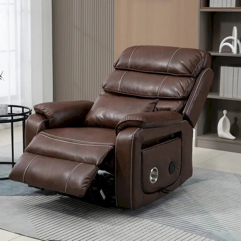 Fauteuil inclinable surdimensionné phare avec chargement sans fil, massage et chauffage