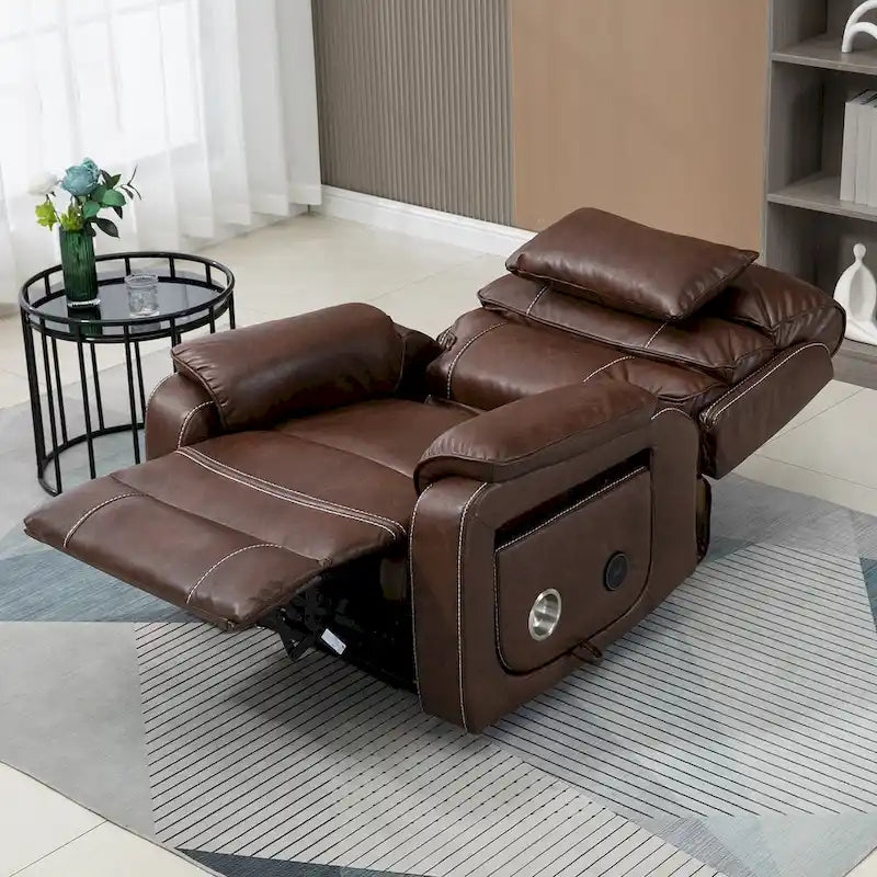 Fauteuil inclinable surdimensionné phare avec chargement sans fil, massage et chauffage