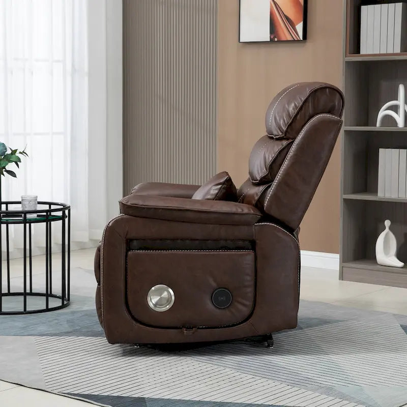 Fauteuil inclinable surdimensionné phare avec chargement sans fil, massage et chauffage
