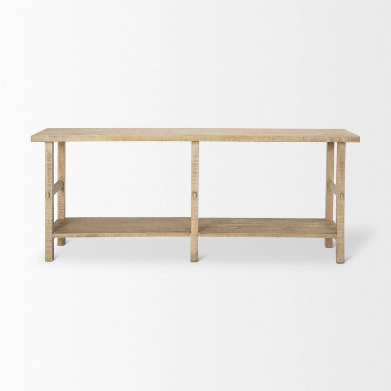 Table console Rosie en bois blond (grand modèle)