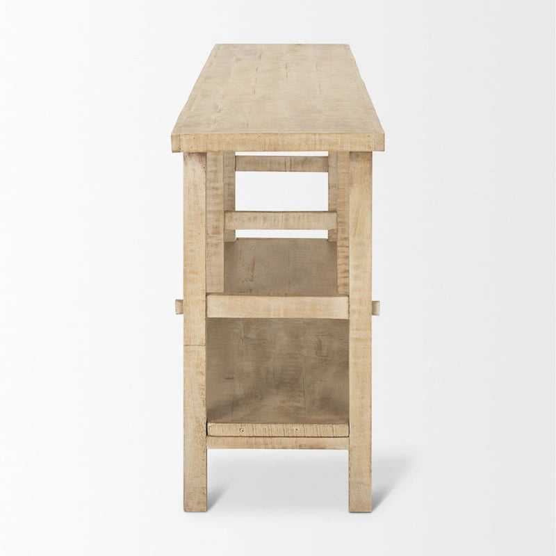 Table console Rosie en bois blond (grand modèle)