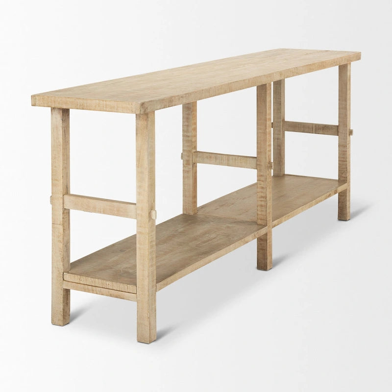 Table console Rosie en bois blond (grand modèle)
