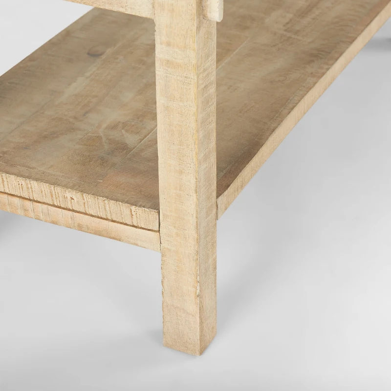 Table console Rosie en bois blond (grand modèle)