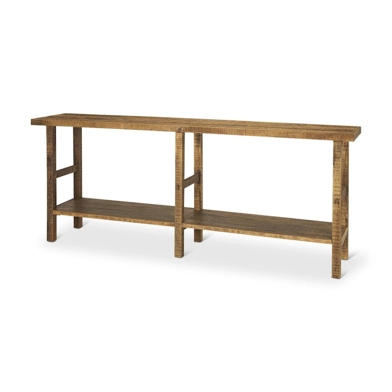 Table console Rosie en bois blond (grand modèle)