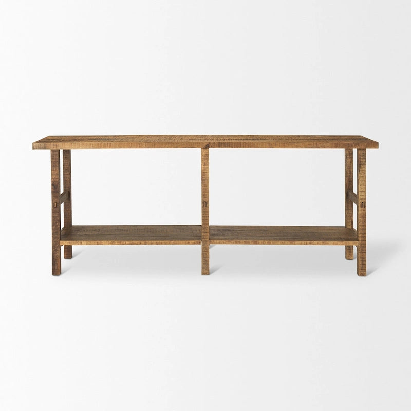 Table console Rosie en bois blond (grand modèle)