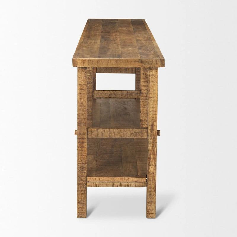Table console Rosie en bois blond (grand modèle)