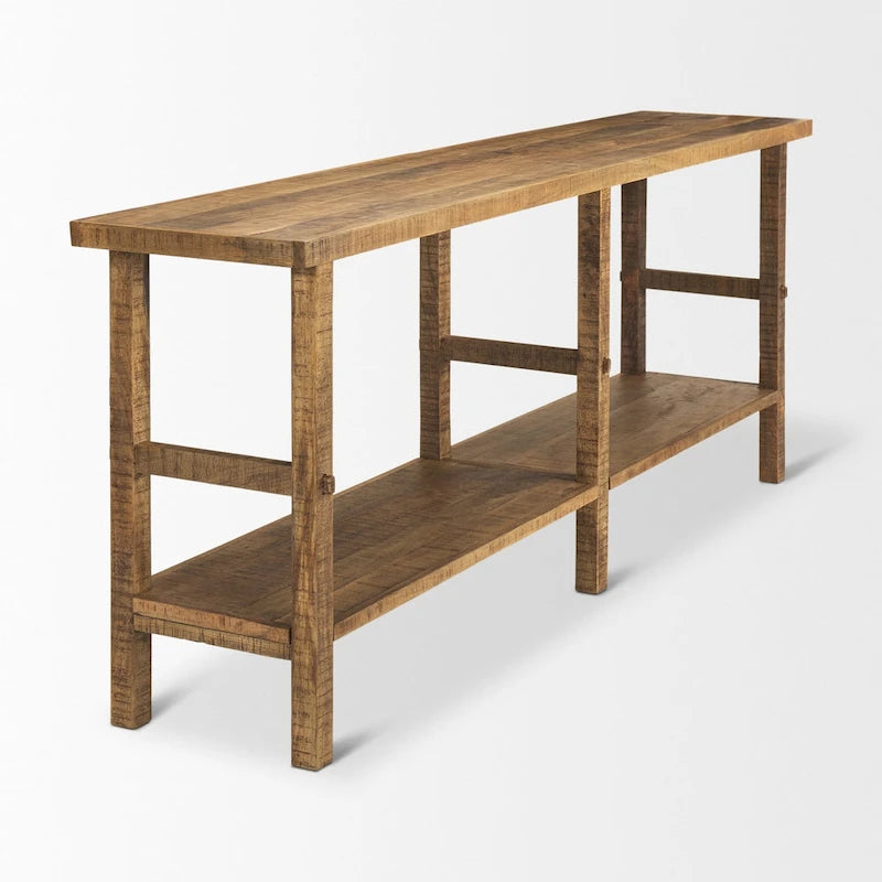 Table console Rosie en bois blond (grand modèle)