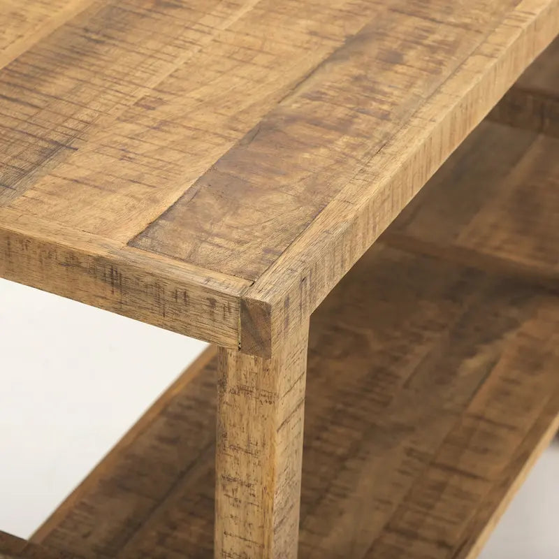 Table console Rosie en bois blond (grand modèle)