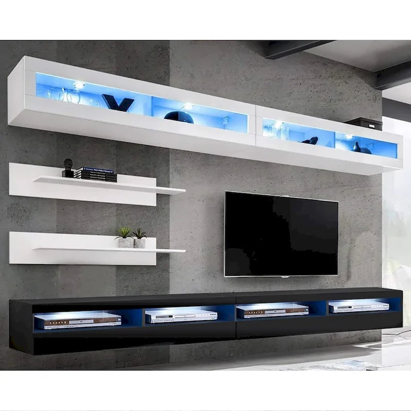 Ensemble de centre de divertissement moderne flottant mural Fly I2 35TV