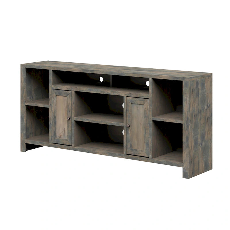 Meuble TV Bridgevine Home Joshua Creek 74 pouces (188 cm) pour téléviseurs jusqu'à 85 pouces (216 cm), aucun assemblage requis, finition bois de grange