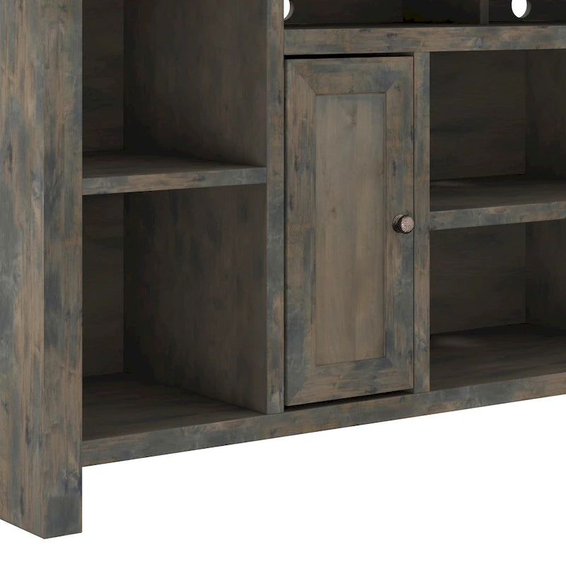 Meuble TV Bridgevine Home Joshua Creek 74 pouces (188 cm) pour téléviseurs jusqu'à 85 pouces (216 cm), aucun assemblage requis, finition bois de grange