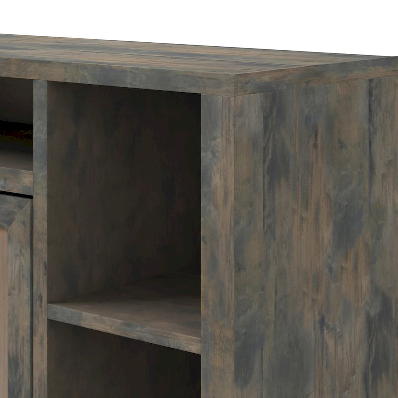 Meuble TV Bridgevine Home Joshua Creek 74 pouces (188 cm) pour téléviseurs jusqu'à 85 pouces (216 cm), aucun assemblage requis, finition bois de grange