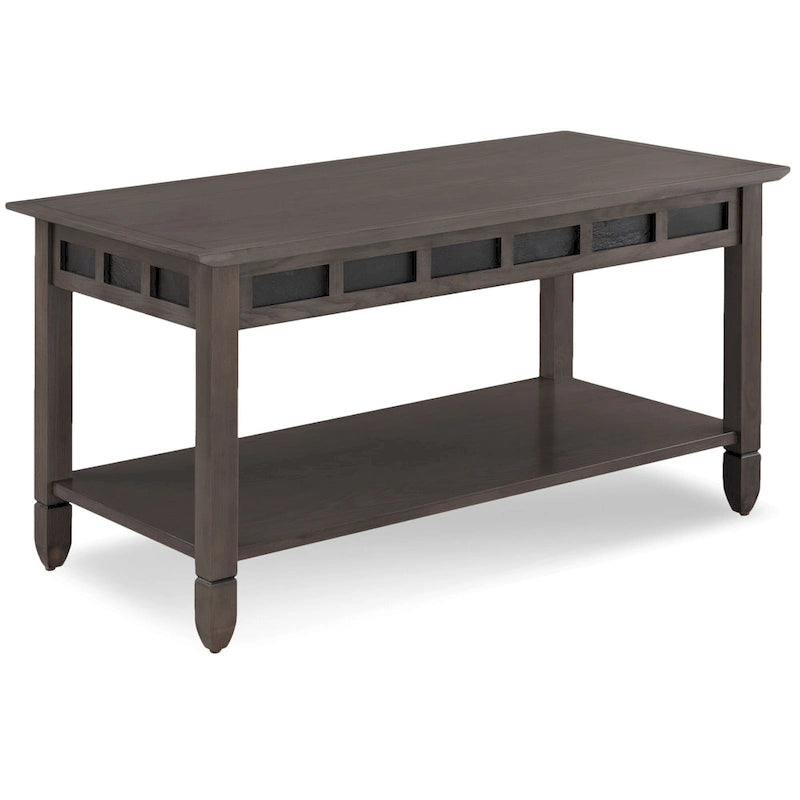 Table basse rustique en ardoise à une étagère Leick Home