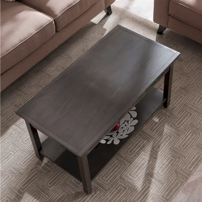 Table basse rustique en ardoise à une étagère Leick Home