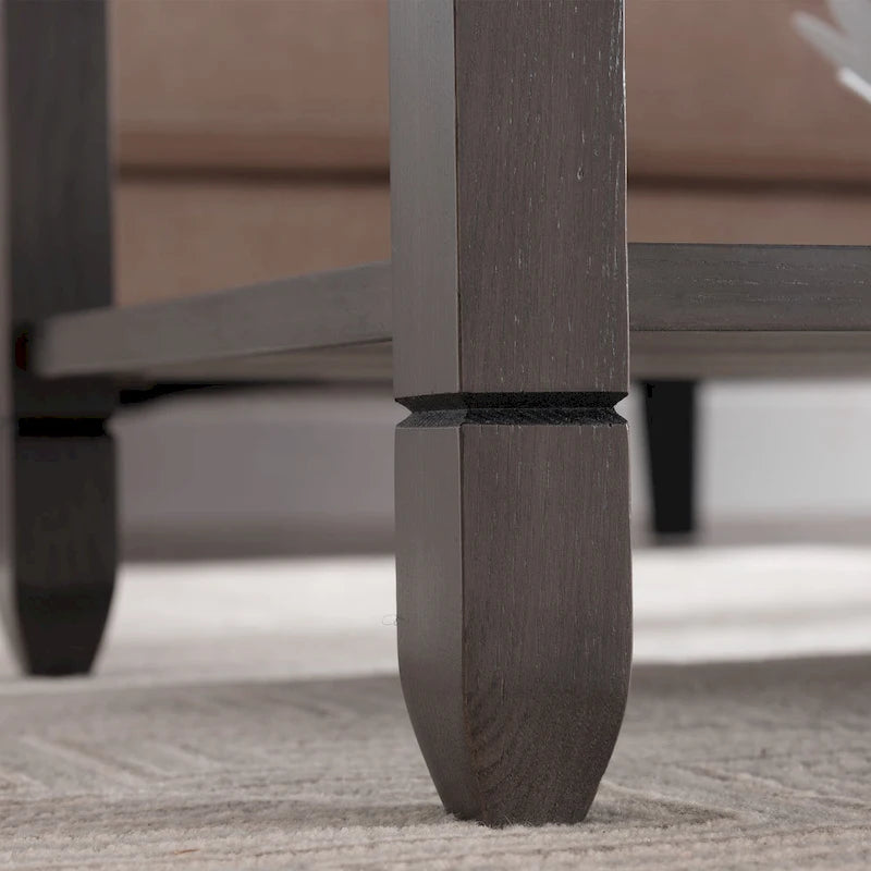 Table basse rustique en ardoise à une étagère Leick Home