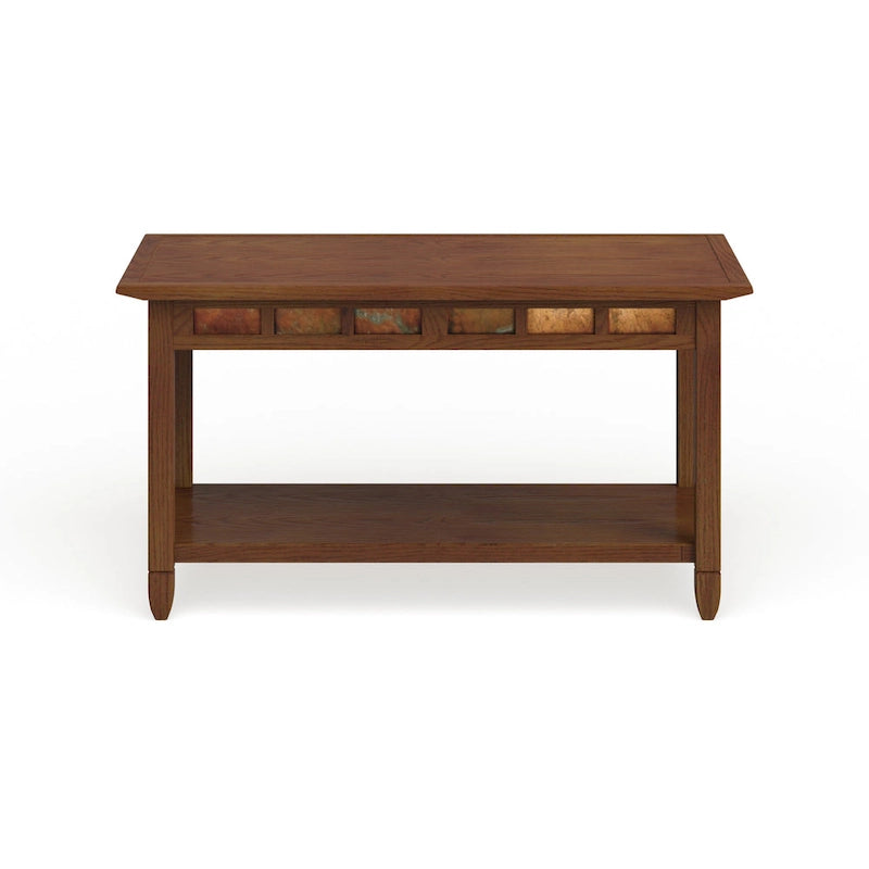 Table basse rustique en ardoise à une étagère Leick Home