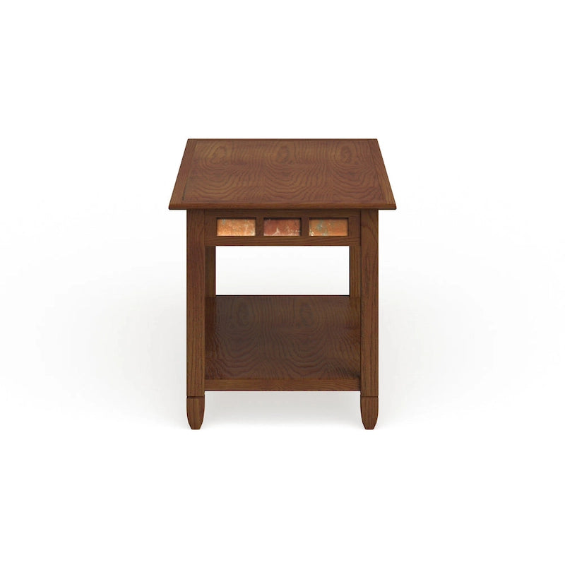 Table basse rustique en ardoise à une étagère Leick Home