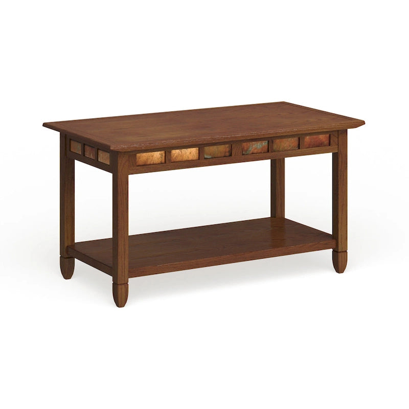 Table basse rustique en ardoise à une étagère Leick Home