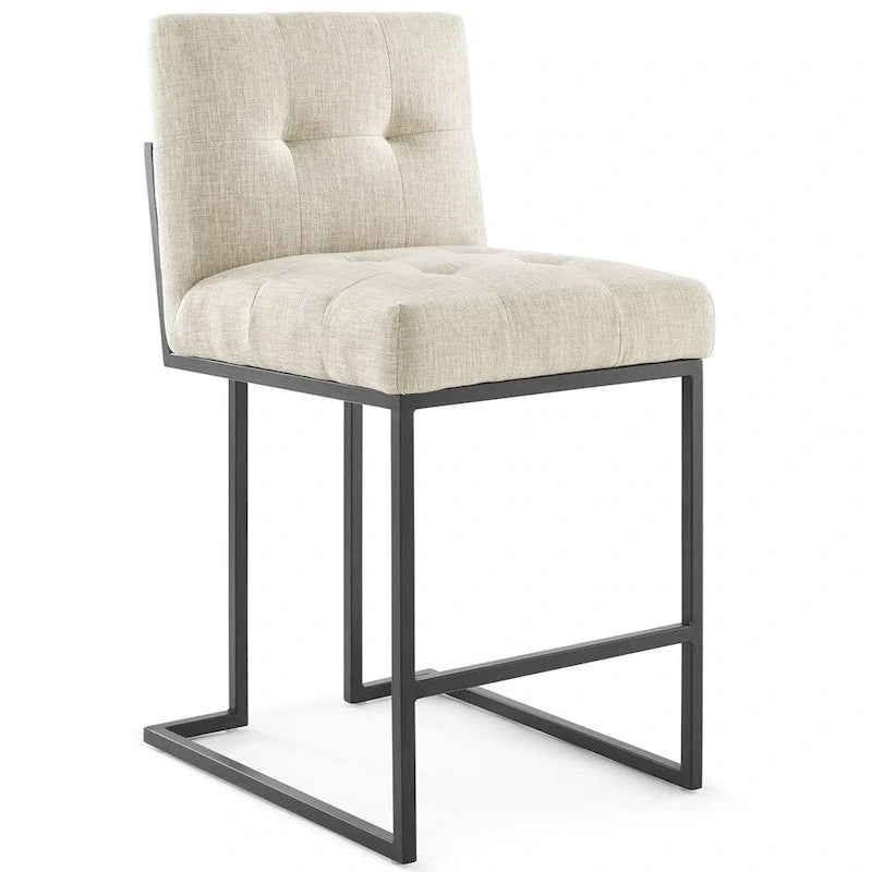Tabouret de bar rembourré en acier inoxydable noir Carson Carrington Kampbo (lot de 2) - Non disponible