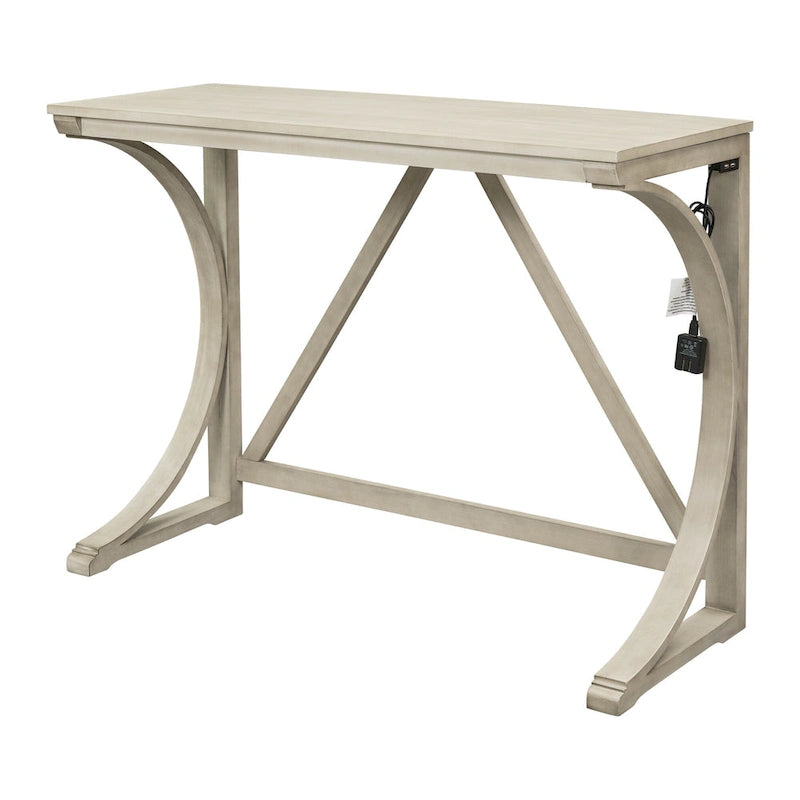 Ensemble de table à manger 3 pièces style ferme, hauteur comptoir
