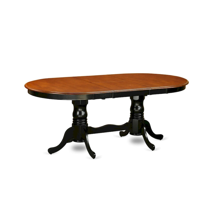 Ensemble de salle à manger East West Furniture : table ovale et chaises en bois, noir et cerisier (composition au choix)
