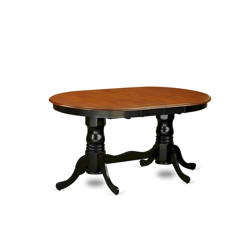 Ensemble de salle à manger East West Furniture : table ovale et chaises en bois, noir et cerisier (composition au choix)