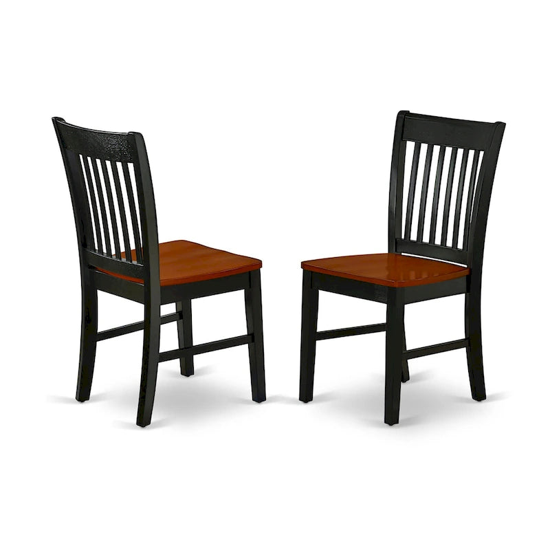 Ensemble de salle à manger East West Furniture : table ovale et chaises en bois, noir et cerisier (composition au choix)