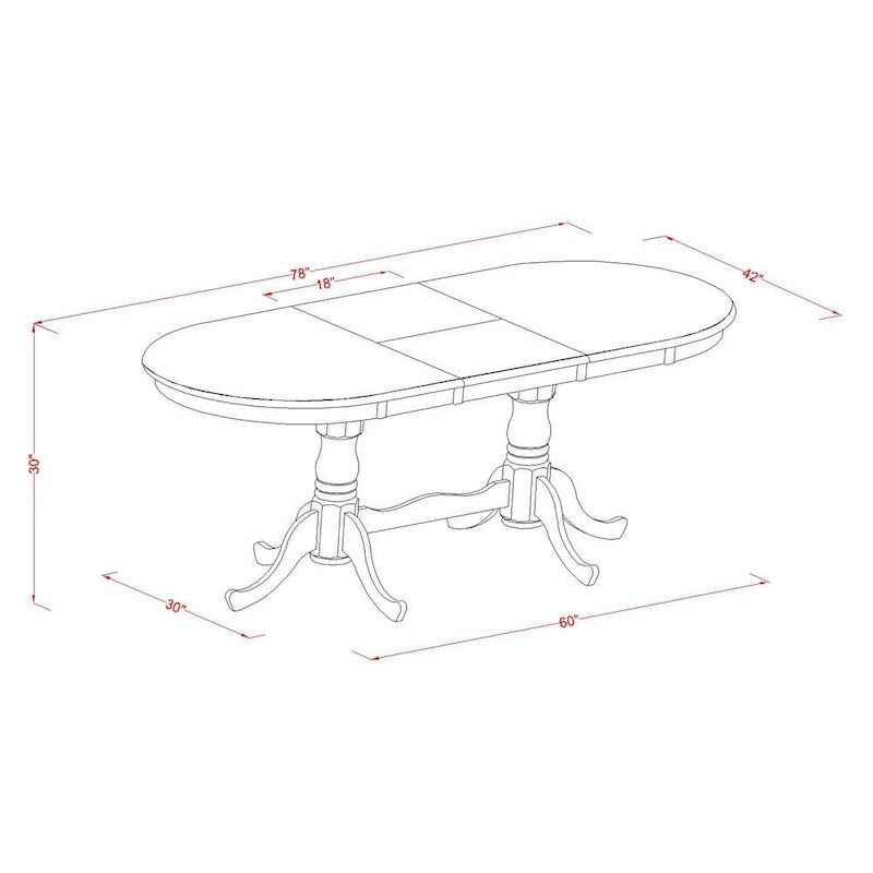 Ensemble de salle à manger East West Furniture : table ovale et chaises en bois, noir et cerisier (composition au choix)