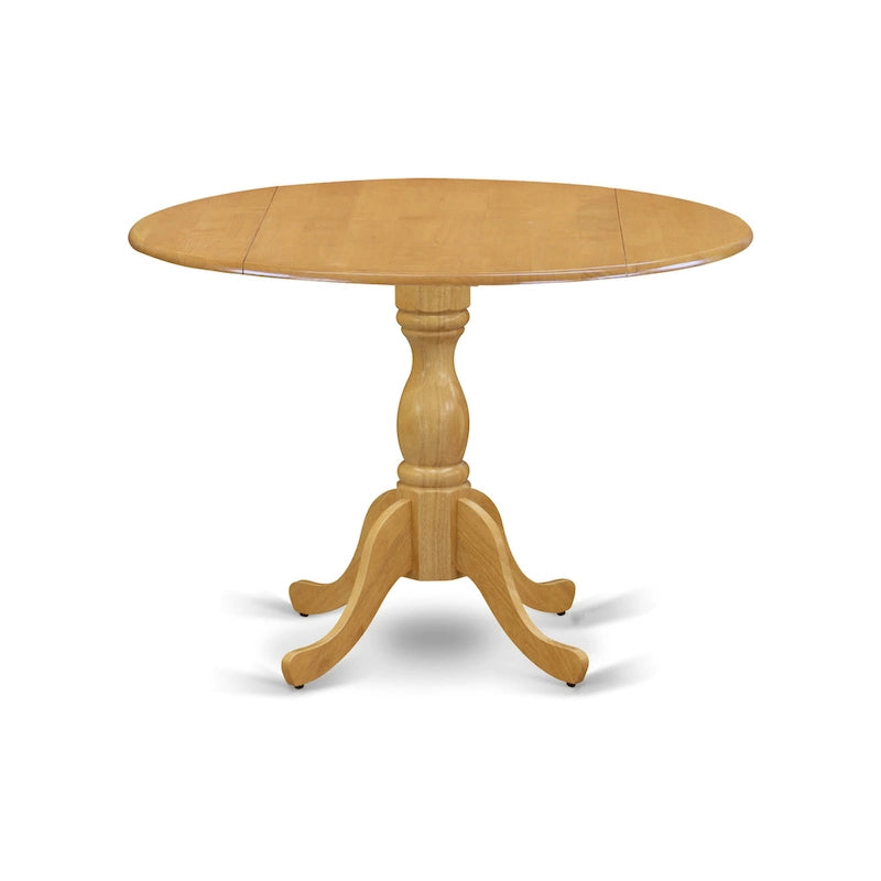 Ensemble table et chaises de cuisine East West Furniture - Table de salle à manger ronde avec abattants et chaises en lin, chêne (option de pièces)