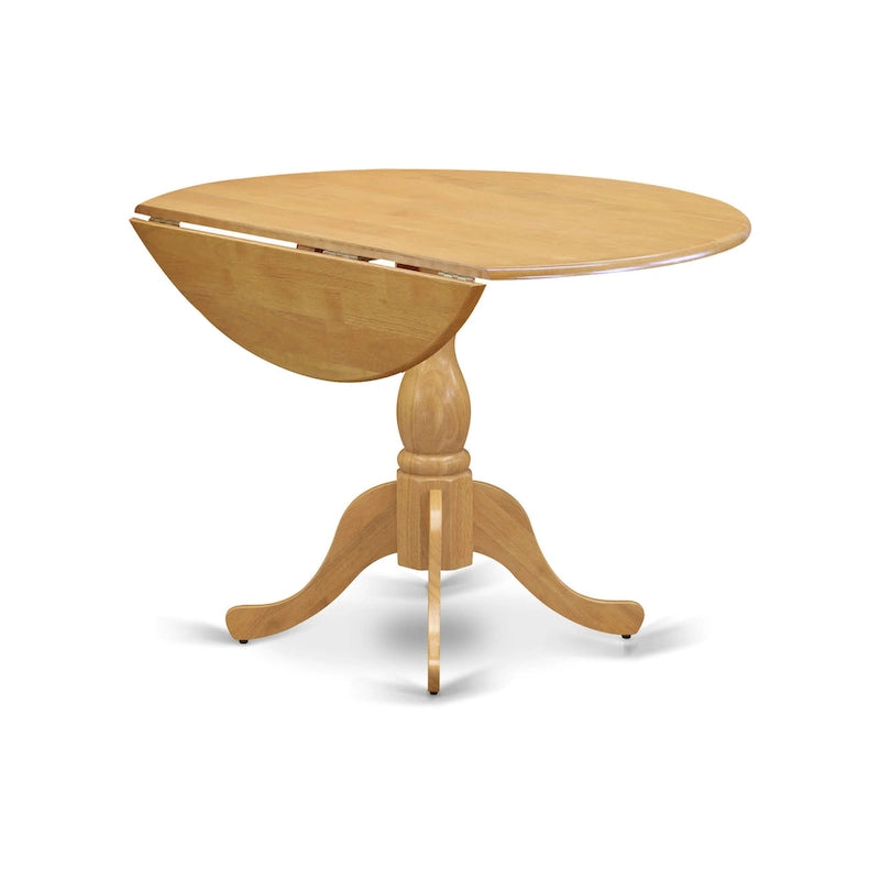 Ensemble table et chaises de cuisine East West Furniture - Table de salle à manger ronde avec abattants et chaises en lin, chêne (option de pièces)
