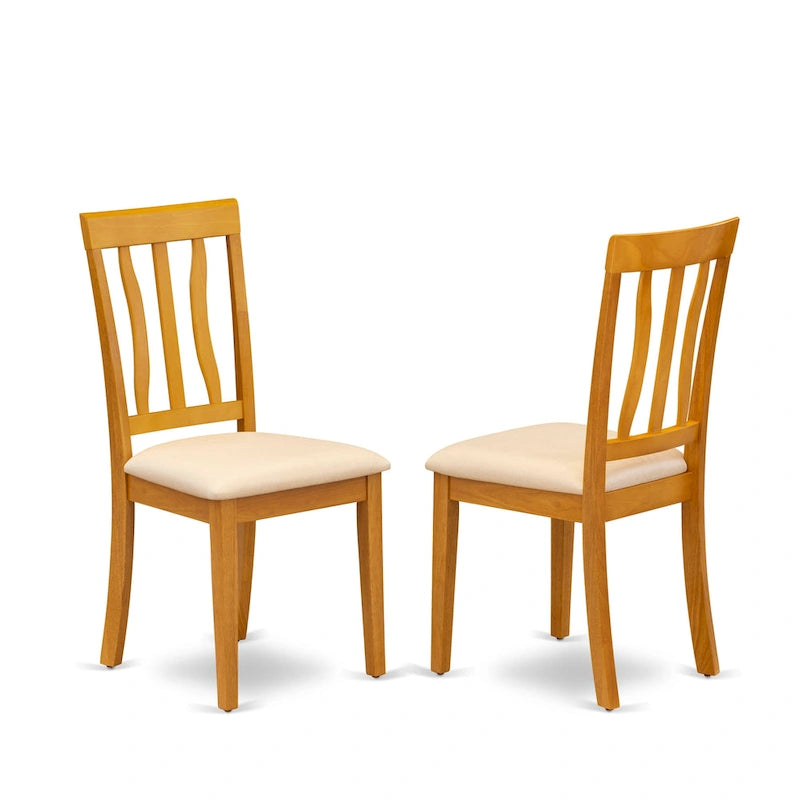Ensemble table et chaises de cuisine East West Furniture - Table de salle à manger ronde avec abattants et chaises en lin, chêne (option de pièces)