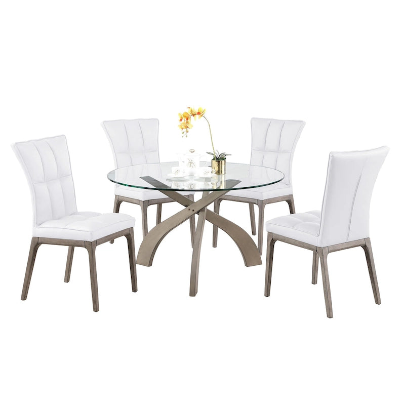 Ensemble de salle à manger Somette Pogo Criss Cross avec chaises blanches