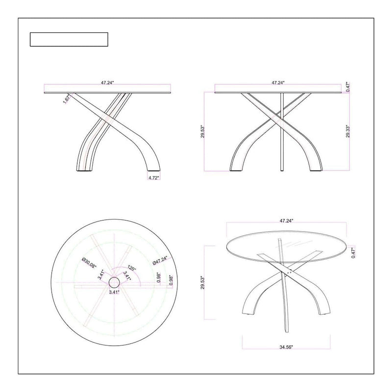 Ensemble de salle à manger Somette Pogo Criss Cross avec chaises blanches