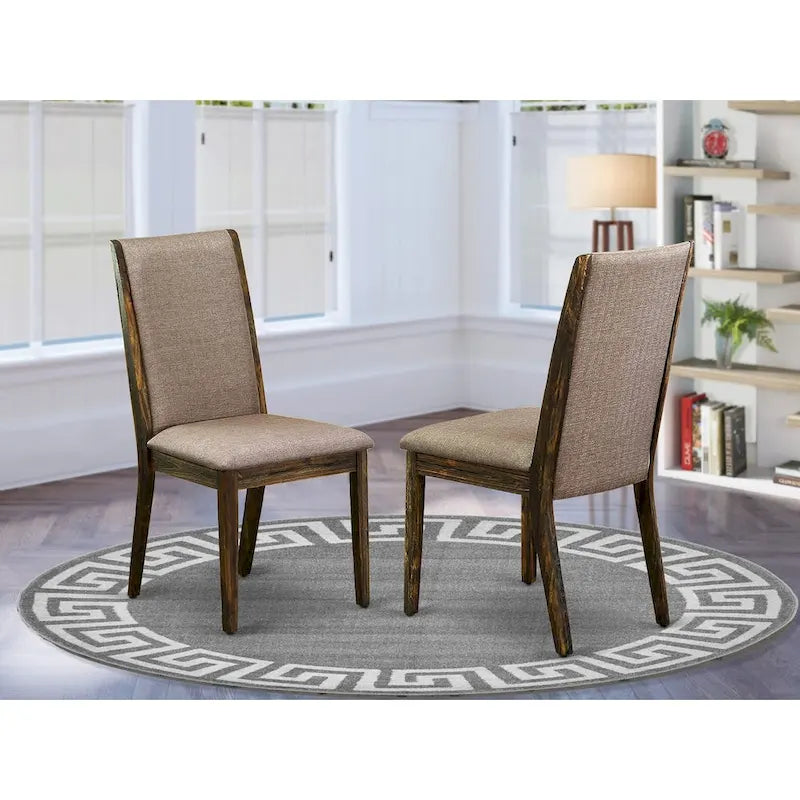 Chaises Parson Lancy d'East West Furniture - Chaises de salle à manger rembourrées en tissu lin, ensemble de 2, (Options de finition)