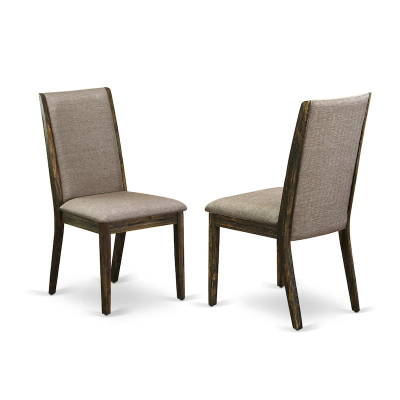 Chaises Parson Lancy d'East West Furniture - Chaises de salle à manger rembourrées en tissu lin, ensemble de 2, (Options de finition)