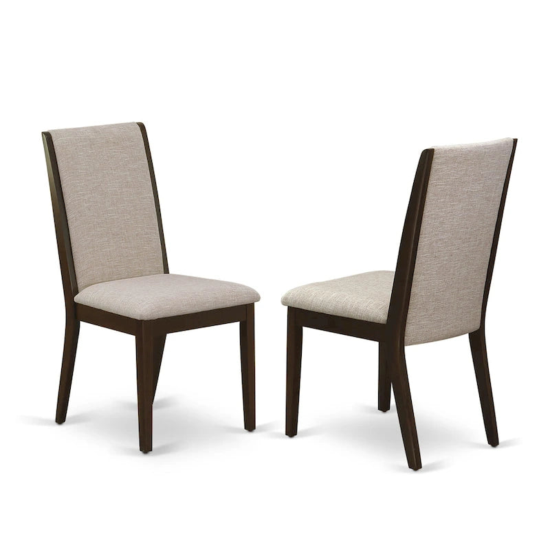 Chaises Parson Lancy d'East West Furniture - Chaises de salle à manger rembourrées en tissu lin, ensemble de 2, (Options de finition)